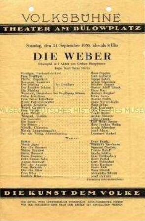 Programm der Berliner "Volksbühne"