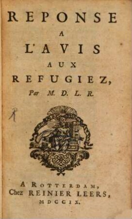 Réponse à l'avis aux refugiez