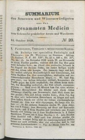 14. October 1840. No. 20.