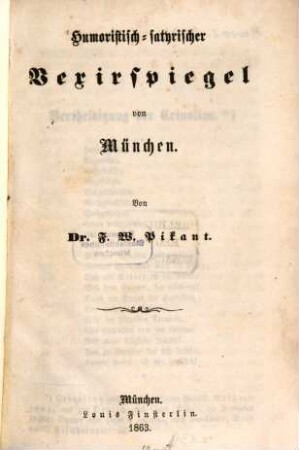 Humoristisch-satyrischer Vexirspiegel von München