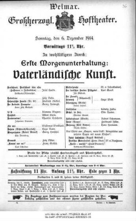 Morgenunterhaltung: Vaterländische Kunst
