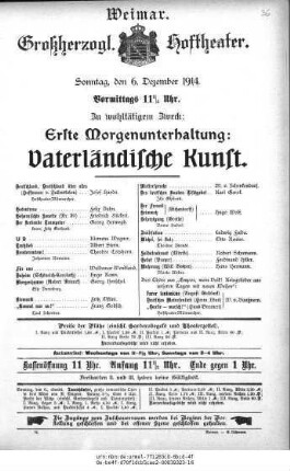 Morgenunterhaltung: Vaterländische Kunst