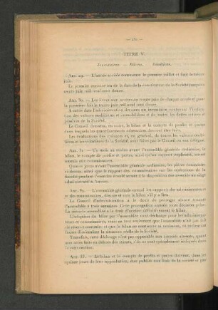 Titre V.