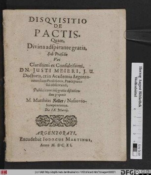 Disqvisitio De Pactis