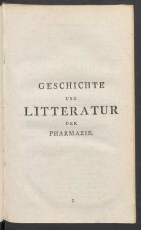 Geschichte und Litteratur Der Pharmazie