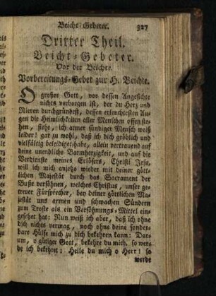 Dritter Theil: Beicht-Gebeter