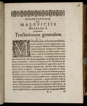 Membrum I. proponens Tractionem generalem.