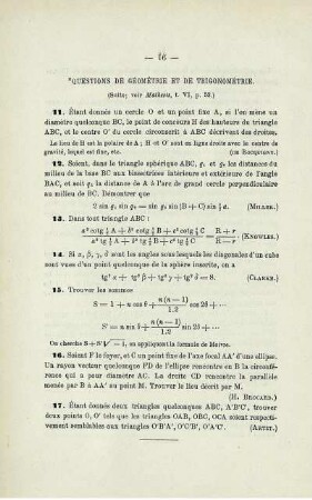 QUESTION DE GÉOMÉTRIE ET DE TRIGONOMÉTRIE.