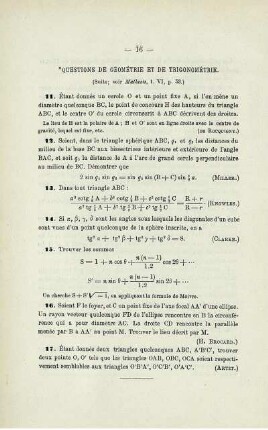 QUESTION DE GÉOMÉTRIE ET DE TRIGONOMÉTRIE.