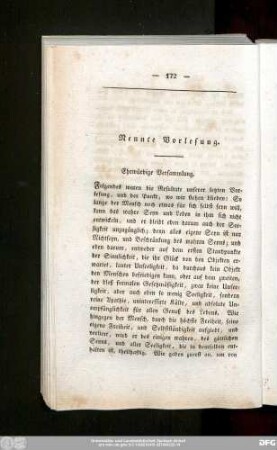Neunte Vorlesung.