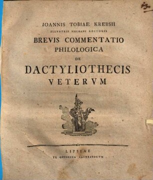 Brevis commentatio philol. de dactyliothecis Veterum