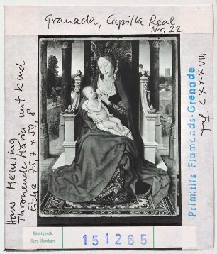 Hans Memling: Thronende Maria Mit Kind. Granada, Capilla Real