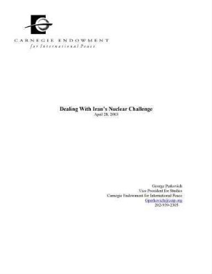 Dealing with Iran's nuclear challenge