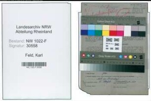 Entnazifizierung Karl Feld , geb. 17.11.1891 (Werkmeister)