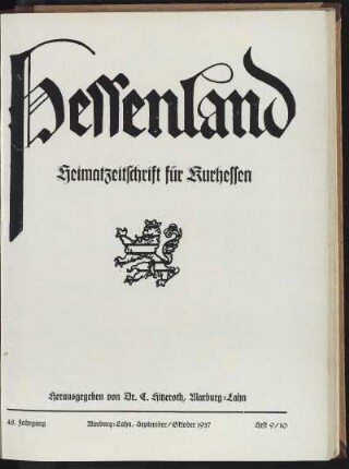 Heft 9/10, September/Oktober 1937