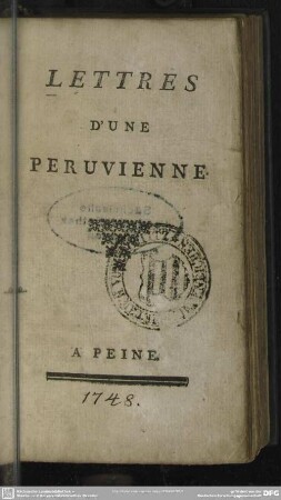 Lettres D'Une Peruvienne