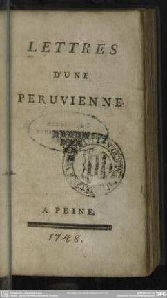 Lettres D'Une Peruvienne