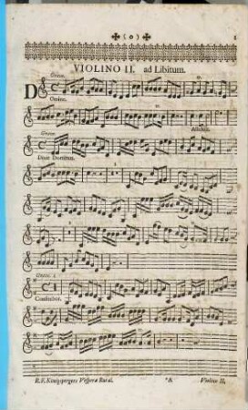 SACRA RURIS LAETITIA, SIVE VESPERAE RURALES, Continentes OMNES PSALMOS PER ANNUM, Quibus acendunt IV. ANTIPHONAE DE B. V. MARIA. à 2. Vocibus necessariis, cum aliis Vocibus, 2. Violinis, 2. Clarinis, & Tympanis ad libitum, cum Organo & Violoncello. EDITAE à R. F. MARIANO KÖNIGSPERGER, ... OPUS XIII