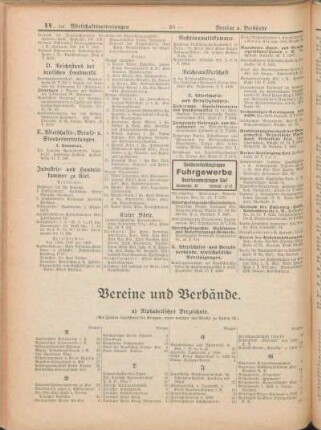 Vereine und Verbände.