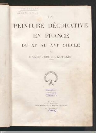 La peinture décorative en France du XIe au XVIe siècle