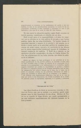 IX - "Reformarse es vivir"