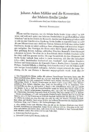 264-268 Johann Adam Möhler und die Konversion der Malerin Emilie Linder