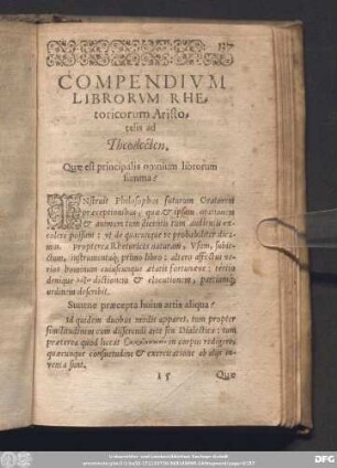 Compendium Librorum Rhetoricorum Aristotelis ad Theodecten.