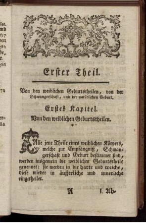 Erstes Kapitel. Von den weiblichen Geburtstheilen.