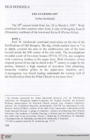 9: Old Dongola : excavations 1997
