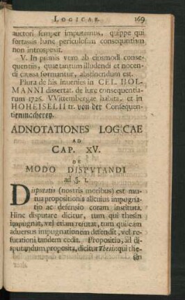 Cap. XV. De Modo Disputandi