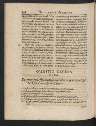 Quaestio Decima Nona. De competentia fori in causis haereditariis quove loco legata & fideicommissa praestanda?