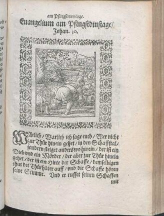 Euangelium am Pfingstdinstage/ Johan. 10.