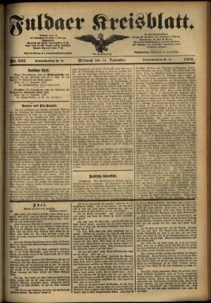 Ausgabe vom Mittwoch, den 14. November 1906.