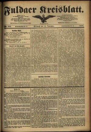 Ausgabe vom Mittwoch, den 14. November 1906.