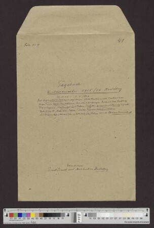 Band 41: Wintersemster 1905/1906 Heidelberg (Dr. med. u. phil, Privatdozent und Assistent im Hygien. Institut Heidelberg)