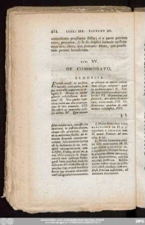 Tit. XV. De Commodato.