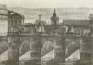 Dresden vom rechten Elbufer oberhalb der Augustusbrücke