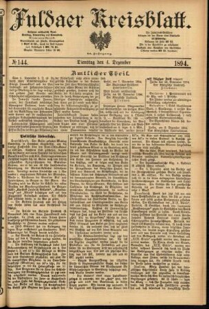 Ausgabe vom Dienstag, den 04. Dezember 1894.