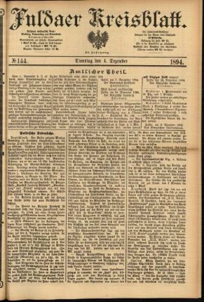 Ausgabe vom Dienstag, den 04. Dezember 1894.