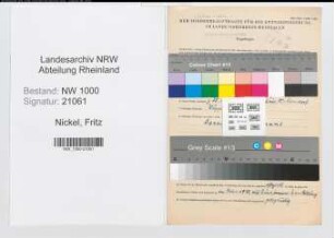 Entnazifizierung Fritz Nickel, geb. 14.01.1898 (Polizeibeamter)