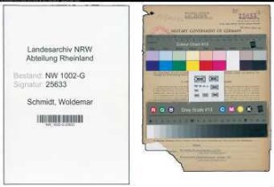 Entnazifizierung Woldemar Schmidt, geb. 15.03.1889 (Kaufmann)