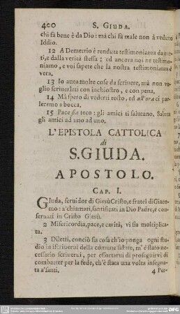 L' Epistola Cattolica di S. Giuda Apostolo