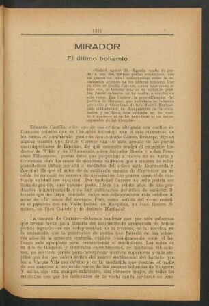 Mirador : El último bohemio