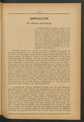 Mirador : El último bohemio
