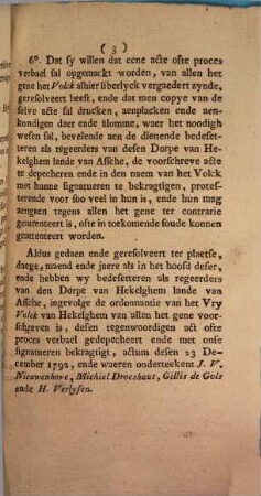 Proces Verbael Ende Resolutie gehouden ende genomen door het Volck van den Dorpe van Hekelghem Lande van Assche