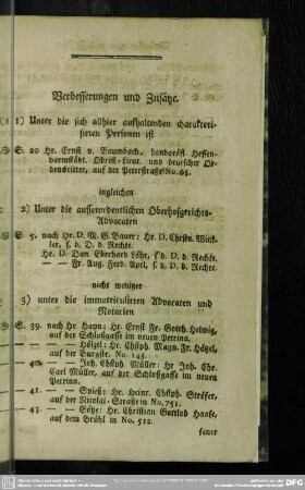 Verbesserungen und Zusätze