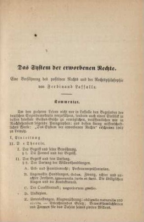 Das System der erworbenen Rechte.