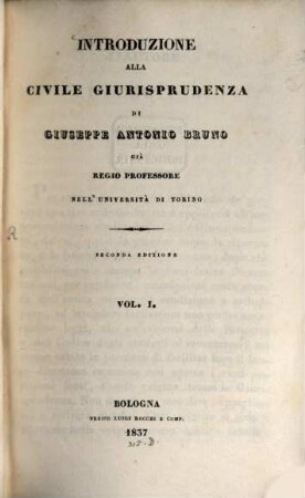 Introduzione alla civile e canonica giurisprudenza, 1. Introduzione alla civile giurisprudenza