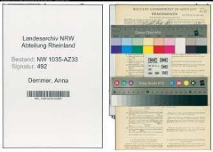 Entnazifizierung Anna Demmer , geb. 20.05.1897 ()