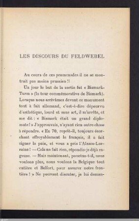 Les discours du Feldwebel
